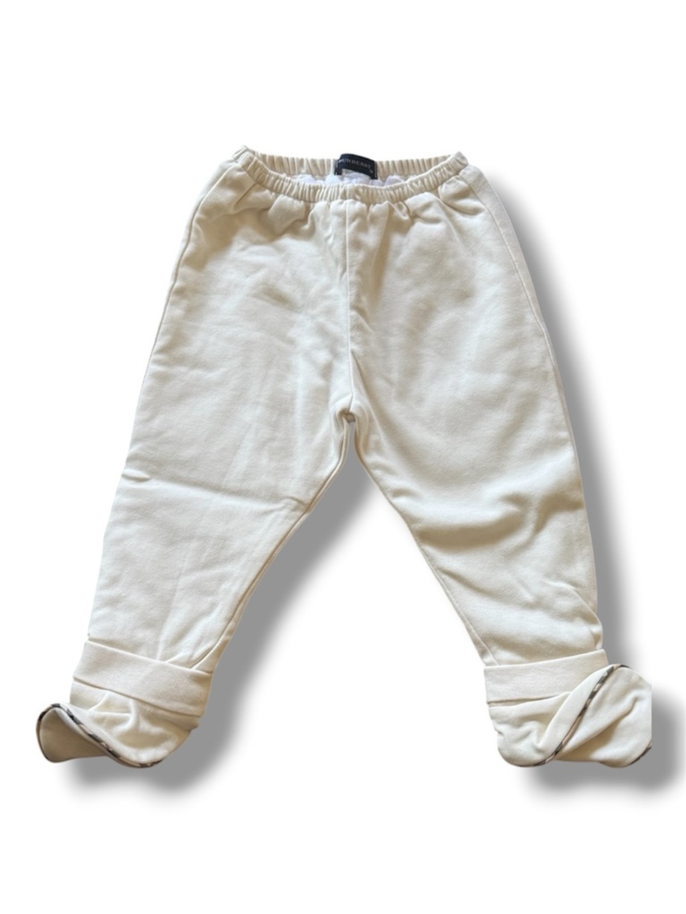 Burberry Cream Baby Joggers with Branded Waistband - 12 Months